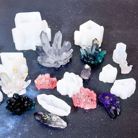 DM653 Irregular Crystal Stone Rock Quartz Mould Silicone Mold Epoxy Resin Crystal Druzy Gems Mold