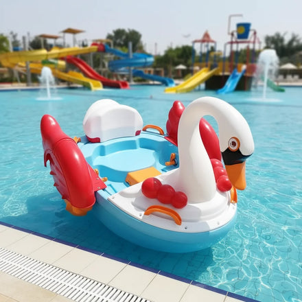 QIQU Professional Kids Electric Hand Paddle Boat Swan Pedal Boat CE Certified 100-500kg Capacity <5 Passengers