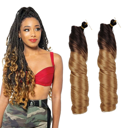 14/18/22 Inch Synthetic French Curls Hair Extensions Loose Wave Crochet Braids High Temperature Fiber Dyed Bulk Spiral Curls
