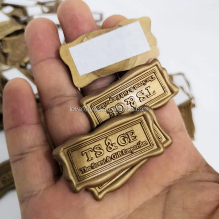 Rectangular Gold Wax Seal Stickers Candle Cups and Customized Wax Labels Custom Wax Tags with Company logo