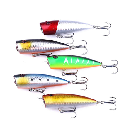 70mm 9G High Quality 3D Eeyes Topwater Freshwater Floating Bionic Artificial Hard Bait Popper Fishing Lures