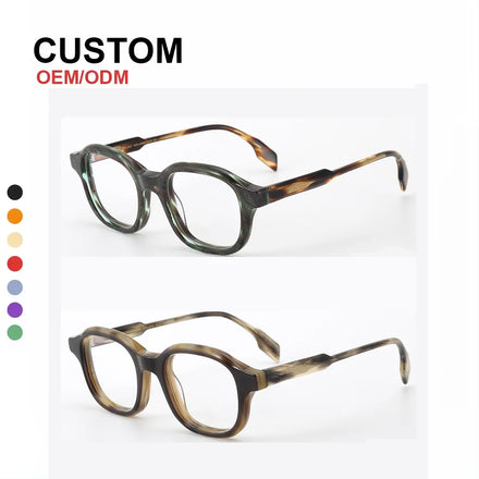 FW Fashion Retro High End Optical Eyewear Handmade Custom Acetate Eyeglasses Frames Myopic Glasses Women Men