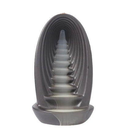 Ceramic Chinese Zen Style Buddha Statue Backflow Incense Burner Vintage Style Ceramic Smoke Waterfall Backflow Incense Burner