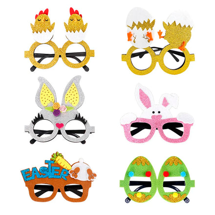 Funny Happy Easter Felt Party Sunglasses Eggs Bunny Ear Shaped Glasses Photo Booth Props Wholesale