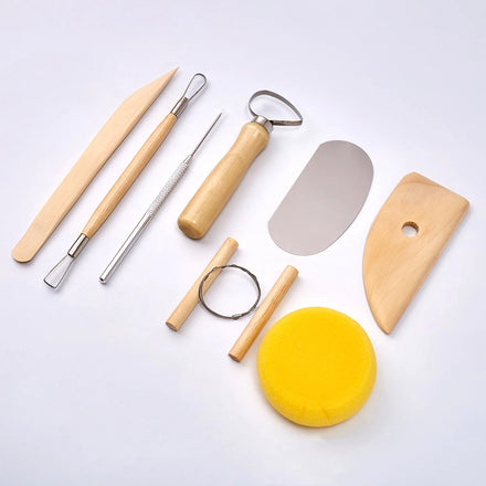 8 Piece Pottery Tool Set Sculpture Modeling Clay Tools DIY Sculpting Clay Set for Pottery Modeling Oven Bake Clay air Dry