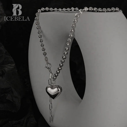 Smooth Love Necklace Women's Versatile Premium 925 Sterling Silver Fine Jewelry Hollow Walnut Chain Adjustable Tassel Necklaces