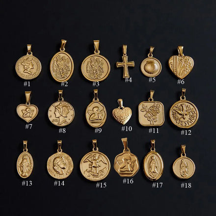 In Stocks Men Gold Plated Pendant Jewelry Accessories Stainless Steel Compass Rose Cupid Angel Charm Fashion Cross Pendant Hot