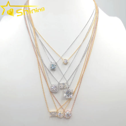 Trend Style Sample Designs 925 Sterling Silver GRA Certificate Mossinate Necklace