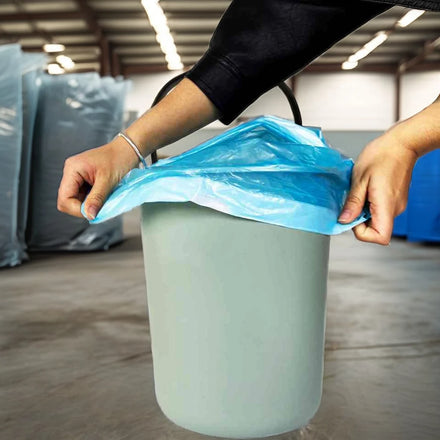 HDPE & LDPE Compostable Black 5-100 Mic Drawstring Dustbin Trash Sack Garbage Bag on Roll
