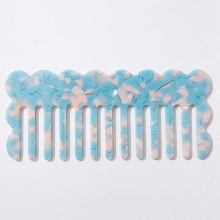 2026 Hot Selling 4MM Wide Tooth Comb Cellulose Acetate Comb Custom Logo Detangling Acetate Plate Hair Brush Comb
