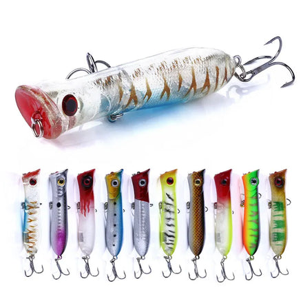 8CM 11G Custom Fishing Lure Hard Popper Lure Top Water Fishing Bait