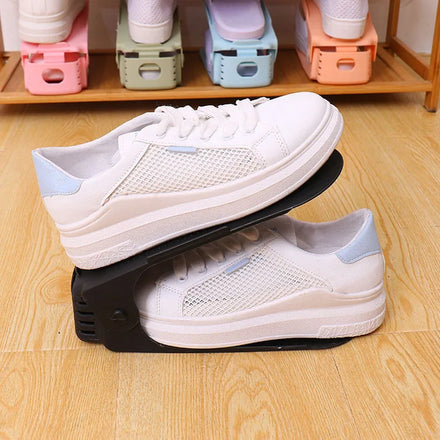 Wholesale Simple Modern Shoe Storage Rack Double-layer Integrated Adjustable Household Dormitory Plastic Shoe Rack