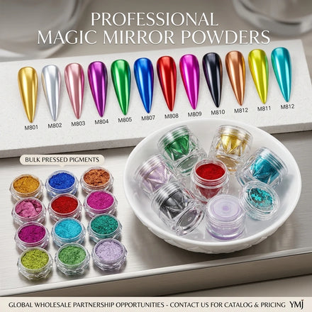 Cheap Price High Brightness Mirror Chrome Powder Nail Art Pigment 24 Colors 1g/jar for Nail Rubbing Nail Gel Polish