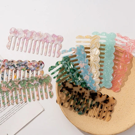DIY Plastic Comb Wide Tooth Pink Plastic Hair Straightener Acetate Combs