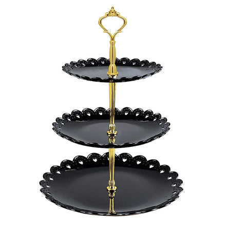 Wholesale Cake Stand Afternoon Tea 3 Tier White Plastic Cake Stand Cupcake Stand
