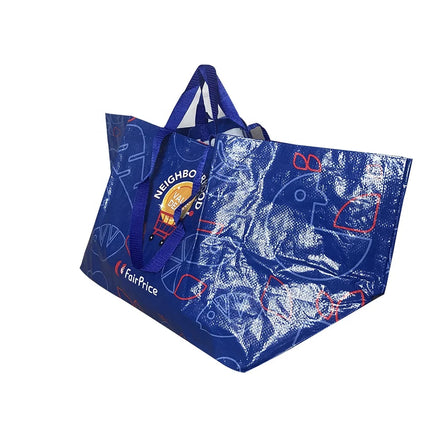 Extra Large Shopping Tote Bag Coated Laminated PP Woven Carrier Bag with Short and Long Handle