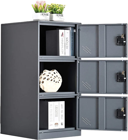 MECOLOR Vertical Single Tier Small Locker with Lock Latch 2 or 3 Compartment Storage for EmployeeHomeOfficeSchoolKids