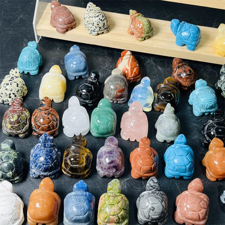 1.5 Inches Natural Crystal Carving Lovely Animals Gemstone Sculpture Rose Quartz Turtle for Decoration
