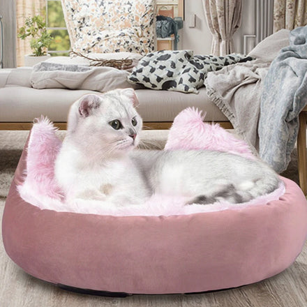Luxurious Small Size Pet Dog Bed Modern Round Design with Soft Faux Fur Leather Cushion for Winter Cats Dogs Product Low Price