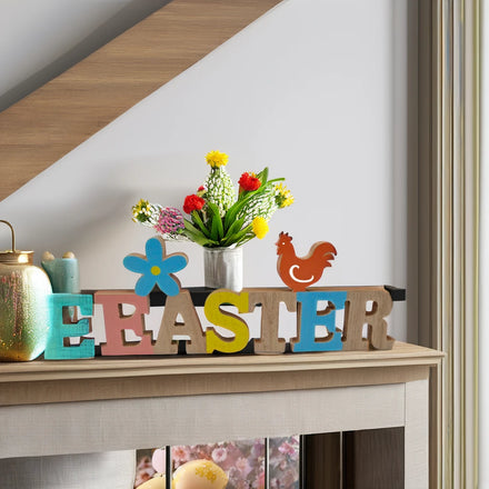 New Easter Party Crafts Handmade Plywood Rabbit Nordic Style Eco-friendly Home Decoration 29.5x13x1.5cm XIANPING Brand