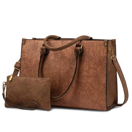 Custom Hot Sale Office Tote Bag for Women Waterproof Computer Shoulder Messenger Bag Business School PU Leather Laptop Briefcase