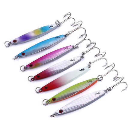 14g OEM Fast Heavy Sinking Luminous Lead Metal Jig Lures Saltwater Casting Lure Metal Fishing Lures