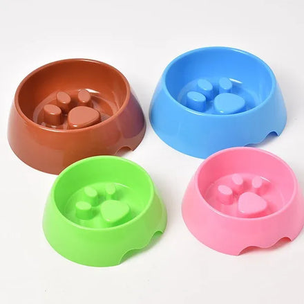 Wholesale Customizable Paw Cheap Plastic Slow Feeder Cat Dog Bowl