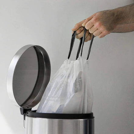 Drawstring Black Plastic Garbage Bag Roll 5-100 Mic Thickness Hot Stamping Ok Compost Certified HDPE/LDPE/PE
