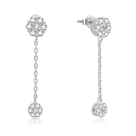 Designer Inspired 925 Sterling Silver Dangle Earrings Gold Plated Geometric Piercing Jewelry for Weddings and Parties