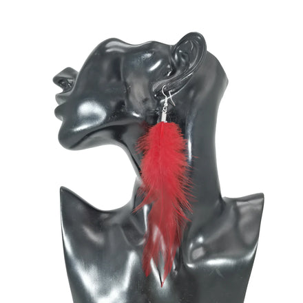 Bohemian Style Feathers with Small Feather Tassel Dangle Earrings for Women and Girls