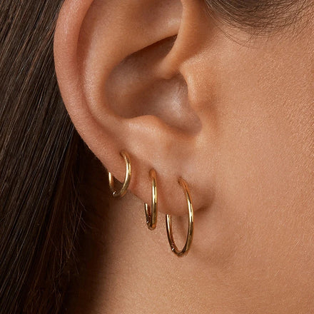 European American New Luxury Earrings Vintage Versatile Gold Plated Earrings 18K Round Stainless Steel Fashion Earrings 2025