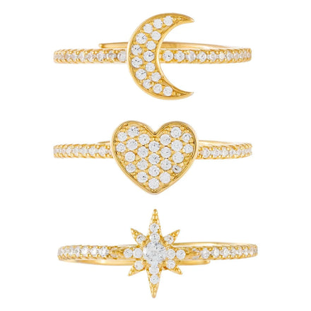 Zuola Trendy Custom Fine Gemstone Heart Zircon Rings Side Inlaid 5A CZ 18K Gold Plated Eco-friendly Brass Daily Wear Engagement