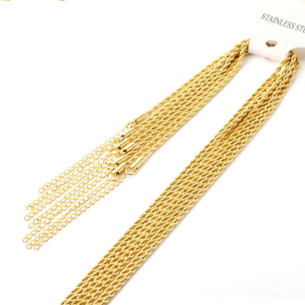 2MM*45CM+5CM Multiple Styles Wholesale 18K Gold Plated Stainless Steel Jewelry Waterproof Neck Rope Chains for Women