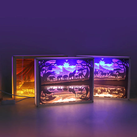 Wall Art 3D Paper Craft Shadow USB Cable Custom Valentine Decoration Paper Cut Frame Light Box