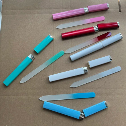 Premium Nail Filer Colorful Crystal Glass Nail File With Case for Natural Nails