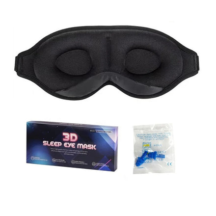 Super Soft 3d Contoured Sleep Eye Mask and Earplugs Memory Foam Black Eye Cover Lash Extension Custom Blindfold Meditation