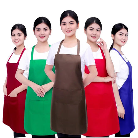 Custom Logo Advertising Sleeveless Polyester Halter Uniform Woolen Apron with Solid Color Print for Personalized Promotion