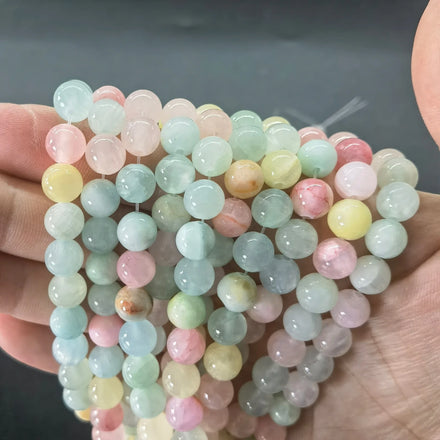 2025 Crystal Factory Wholesale Natural Colorful Sapphire Round Beads Diy Hand Woven Bracelets Jewelry Crystal Agate Beads