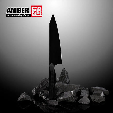 Professional Black Titanium Nitrate Coated 440C High Carbon Steel Stainless Steel Ultra Sharp Kitchen Knife