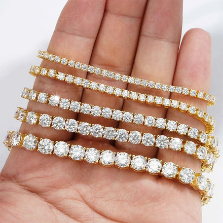 Starsgem Tennis Bracelet 925 Silver Mossinate Diamond Women Men New Style Tennis Chain