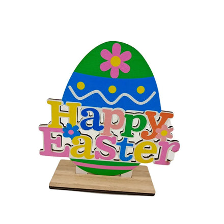 Easter Bunny Child Desktop Decoration Handcrafted Eco-friendly Plywood 18x15cm Party Ornament