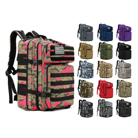 45L Waterproof 900D Oxford External Frame National Style Outdoor Tactical Assault Backpack with Polyester Lining