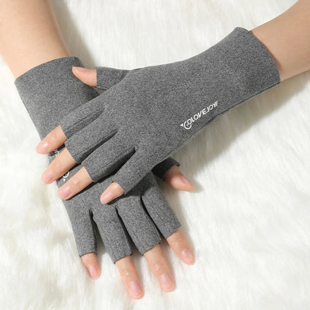 Custom logo Girls Half Finger Gloves Ani-pilling Women Winter Gloves