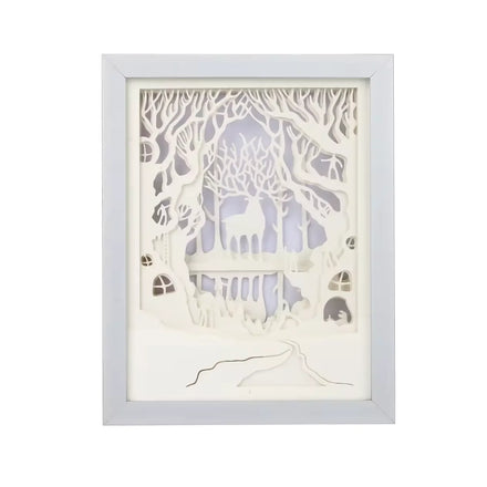 Sweetmade Custom 3D Paper-Cut Lightbox Acrylic Board Covered Shadow Box Frames Decoration for Bed Room