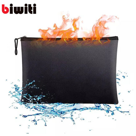 Custom A4 Fireproof Document Bag Silicone Coated Fireproof Extra Large File Money Holder Waterproof Fire Resistant Document Bag