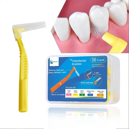 Oral Care Orthodontic Interproximal Brushes Toothpicks L Type 0.4mm Dental Interdental Brush