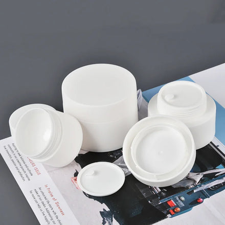 Empty PP Shinning Frosted Plastic Sunscreen Cream Jars 20g 30g 50g 80g White Face Care Cosmetic Packaging