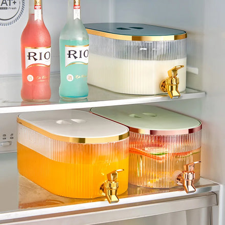 Plastic Rectangle Drink & Beverage Dispenser with Leak-proof Spigot 1.4 Gallon Capacity for Iced Juice Lemonade PS+PP Material