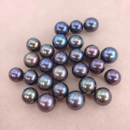 Wholesale Cultured Freshwater Peacock Round Pearl Loose Earring Beads
