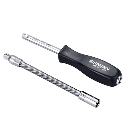 Multifunctional 1/4 6 Inch Drive T Handle Hand Tool With Adapter for Bits and Sockets